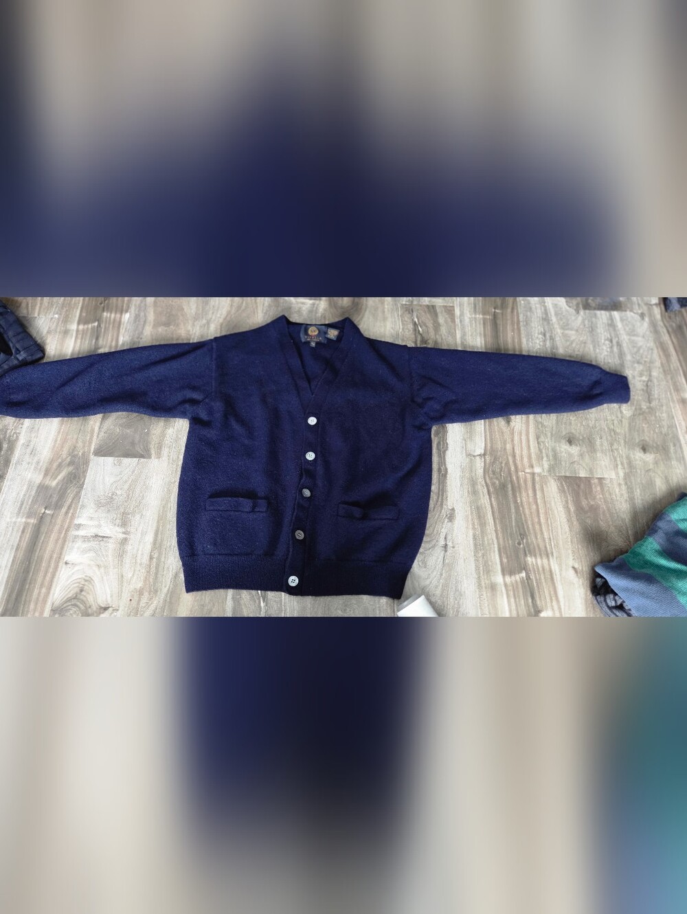 Men’s Classic Navy Button-Up Cardigan Sweater
